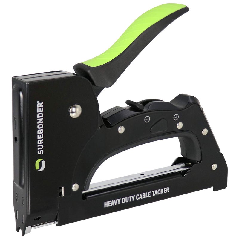 Surebonder 5725 Heavy Duty Cable Tacker Staple Gun for Low Voltage Cable and Wire - CAT5, CAT6, Christmas Lights, Doorbell Wire, TV Wire, Computer Cable, COAX - Image 1
